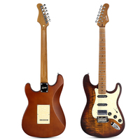 Guitarra Eléctrica Premium Estilo ST con Pastillas SSH, Tapa de Aliso Sólido y Mástil de Arce Tostado