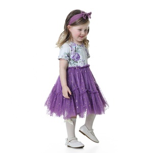 Di modo di estate floreale maglia di paillettes stelle di <span class=keywords><strong>tulle</strong></span> capretti del <span class=keywords><strong>vestito</strong></span> del bambino della ragazza abiti - Product Image 2