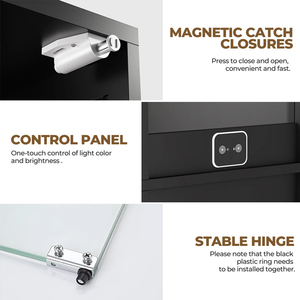 Vitrine Moderne à 4 Niveaux avec Éclairage <span class=keywords><strong>LED</strong></span> 3 Couleurs pour Objets de Collection, Meuble de Rangement Autoportant en Verre pour Présentation - Product Image 6