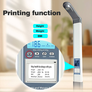 200KG Ultrasónico IMC Medición <span class=keywords><strong>de</strong></span> la altura del cuerpo Peso electrónico Báscula <span class=keywords><strong>de</strong></span> <span class=keywords><strong>grasa</strong></span> Altura digital Báscula <span class=keywords><strong>de</strong></span> peso con impresora - Product Image 2