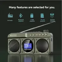 F28 speaker MP3 Walkman luar ruangan, speaker nirkabel kartu, kualitas suara Hi-fi, tampilan lirik Jam LED portabel F28