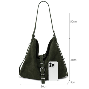 Bolsa de Ombro Feminina de Alta Qualidade Personalizada OEM Fabricante Moda em Couro Genuine e Camurça para Mulheres - Product Image 3