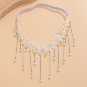 Chaîne de jambe élégante en imitation perle avec pompon pour femmes, bande élastique, <span class=keywords><strong>jarretière</strong></span>, bijoux de corps, accessoires de <span class=keywords><strong>mariage</strong></span>, cadeaux (BDJ006) - Product Image 5