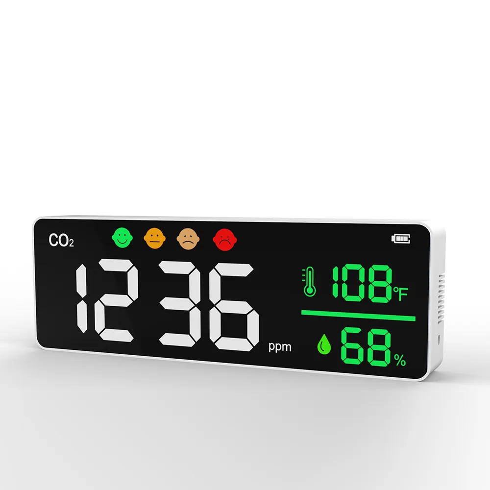 Unique design for Co2 tester LED Display Air quality monitor measure CO2 AQI Detector Alarm on/off Function