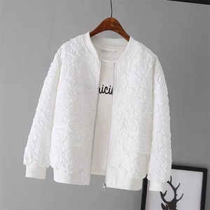 Solid Color Ladies Short Baseball <strong>Jacket</strong> 2023 New Korean Spring Casual <strong>White</strong> <strong>Jacket</strong> Top Female Cardigan Zipper <strong>Jackets</strong> Fashion - Product Image 1