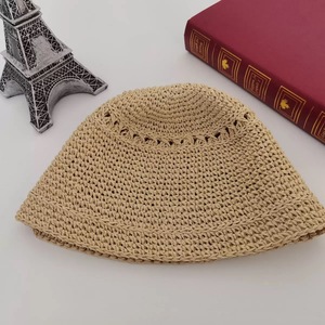 Wholesale Paper <strong>Straw</strong> Crochet Cloche <strong>Hat</strong> <strong>Straw</strong> Bucket <strong>Hat</strong> for Women Lady Summer Beach Sun UV Protection Travels Casual Dress - Product Image 6