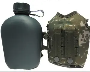 深セン工場供給 1L AL グリーン軍キャンバスバッグ軍事水ボトル
