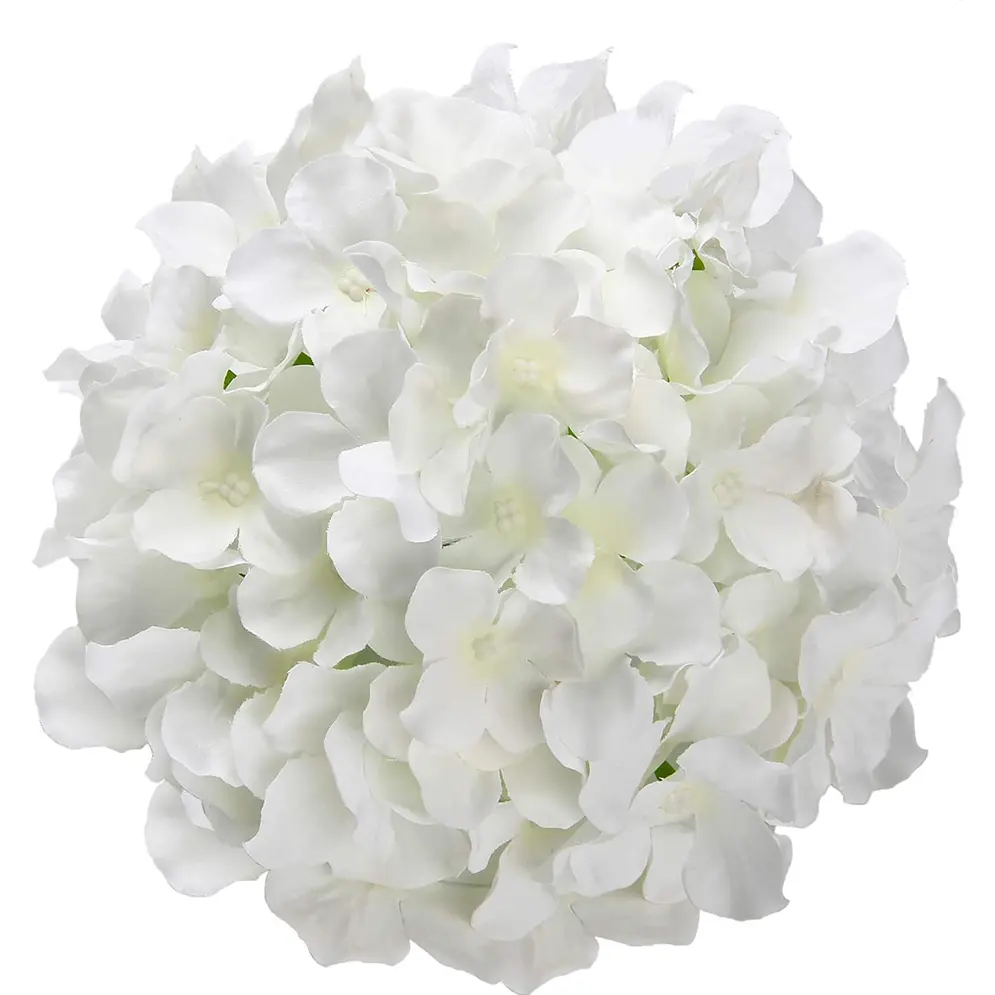 Popüler toptan gerçek dokunmatik ipek beyaz mavi ortanca kafaları ev düğün Flores dekoratif yapay çiçek
