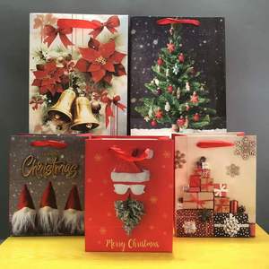 Wholesale Red <b>Christmas</b> Paper <b>Gift</b> <b>Bag</b> with Logo Craft with Handle Packaging Custom Logo <b>Gift</b> Shopping Paper <b>Bags</b> - Product Image 1