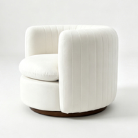 Fauteuil pivotant moderne blanc rembourré pour salon et hôtel