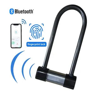 Smart Bike U Lock 120db Anti-theft Fingerprint Bluetooth Bike Lock Alarm U Lock