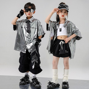 Tenues <span class=keywords><strong>de</strong></span> scène modernes pour enfants, ensembles <span class=keywords><strong>de</strong></span> <span class=keywords><strong>danse</strong></span> tendance, vêtements <span class=keywords><strong>de</strong></span> <span class=keywords><strong>danse</strong></span> <span class=keywords><strong>jazz</strong></span> et streetwear, imprimé numérique en polyester - Product Image 1