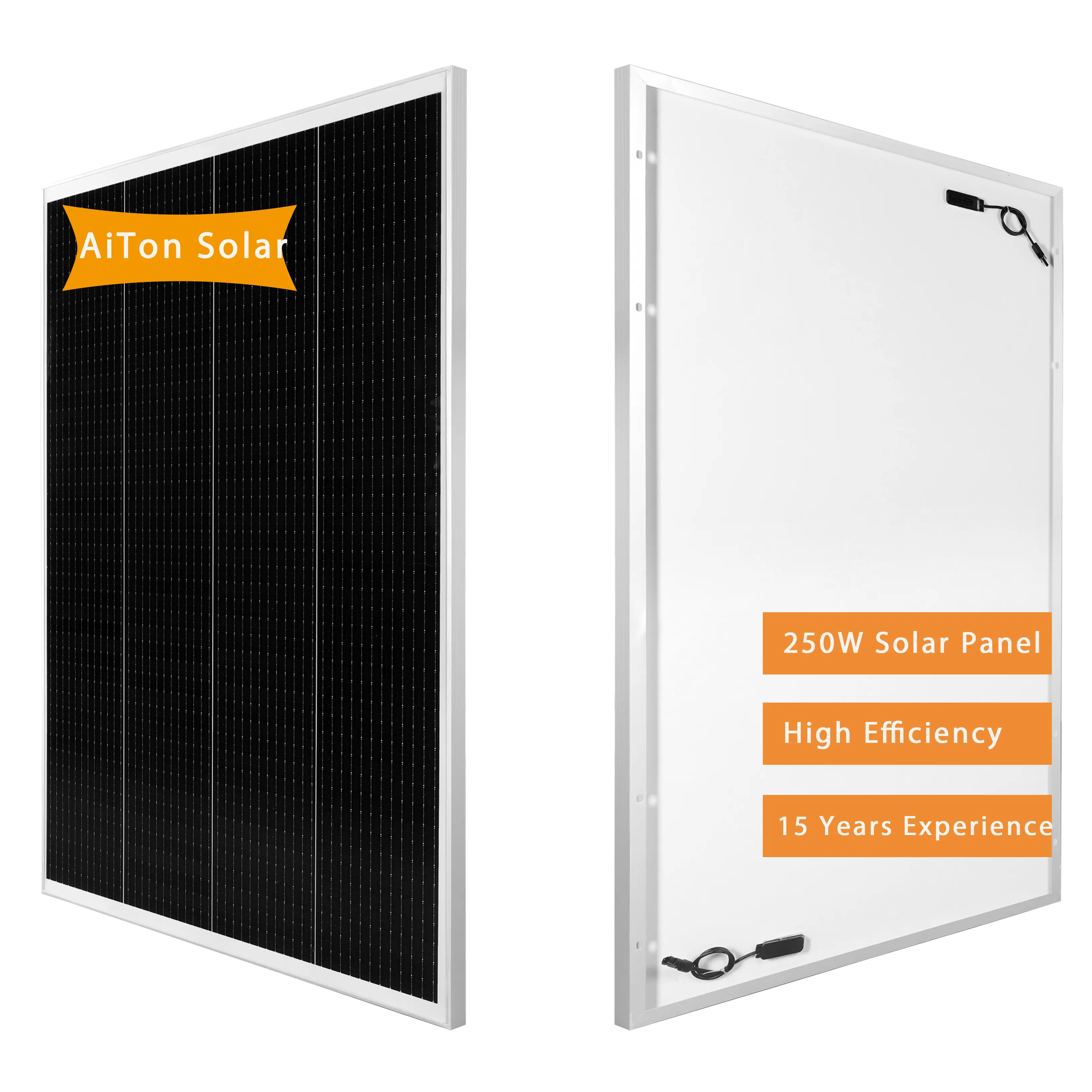AiTon Africa Rooptop Outdoors Cheap Price Many Busbar PERC Cells Wafer 250W Solar Panels