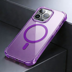 Funda de TPU Semitransparente de Lujo Personalizada <span class=keywords><strong>para</strong></span> Modelos 14-17, Magnética, Resistente a Impactos, Marco de Doble Tono, Carga Inalámbrica - Product Image 1