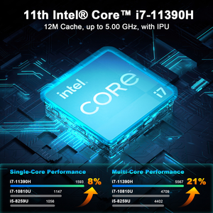 XZH Mini PC ile <span class=keywords><strong>Intel</strong></span> 11th Gen I7-11390H süper hızlı WiFi üçlü ekran VESA 16GB DDR4 RAM yeni SSD ev ofis için 4K <span class=keywords><strong>Video</strong></span> - Product Image 3