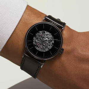 HANNAH MARTIN WATCH FACTORY <span class=keywords><strong>Precio</strong></span> al por mayor Esfera blanca redonda Reloj de calendario mecánico automático de acero inoxidable completo para hombres - Product Image 6
