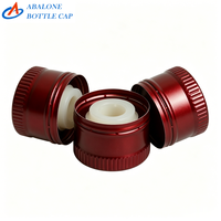 Ensemble de bouchons pour huile d'olive rouge de 31 mm en trois parties avec capsules thermorétractables assorties et fermetures en aluminium