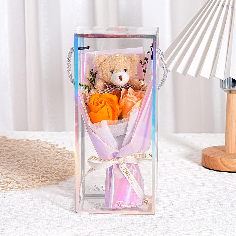 Symphony Box Bear 2 Roses champagne