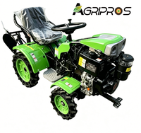 Traktor Mini Pengolah Tanah 10-15HP dengan Starter Elektrik, Gigi 3F+1R, Roda Besi untuk Pengolahan Pertanian