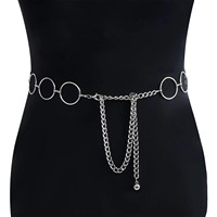 2025 Ceinture de taille pour femme, Chaînes de ventre, Bijoux de corps pour femme, Chaîne de taille décorative, Parures de bijoux en métal argenté