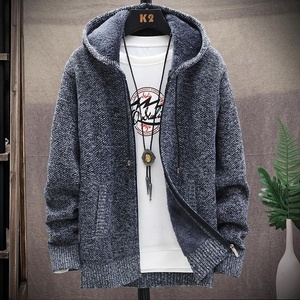 Pull à capuche épais en polaire pour homme, automne/hiver, 100% coton, camouflage, tricoté, écologique, 2022 - Product Image 3