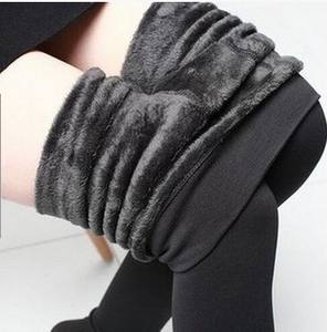 Women Winter Leggings Warm <strong>Leggins</strong> High Waist Solid Color Velvet Women Thickened Velvet Leggings Stretchy Black Leggings - Product Image 4