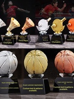 Trophée en cristal de résine sportive personnalisé |   Récompenses d'équipe de tennis de table/basket-ball/football/badminton/volley-ball