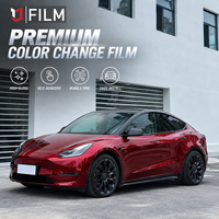 Film de protection pour voiture YAJIU, rouleau de vinyle auto-adhésif, vinyle liquide métallique rouge sang de dragon pour voiture