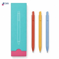 Stylos gel rétractables esthétiques 3 pièces avec boîte en papier colorée et clip intégré – Ensemble d'écriture minimaliste pour le bureau, l'école ou comme cadeau