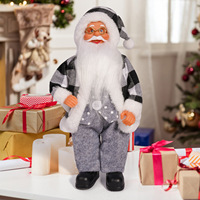 Poupée Père Noël Créative de 11.8 Pouces Ornement de Bureau de Noël Réaliste Décor de Fête à la Maison Décor Réaliste de Noël Mignon
