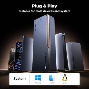 Boîtier <span class=keywords><strong>SSD</strong></span> NVMe M.2 UGREEN Intel Chip 40 Gbps [ Double puces intelligentes et ventilateur de refroidissement ] Boîtier NVMe en aluminium Plug & Play - Product Image 6