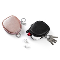 Portefeuille mini en cuir véritable personnalisé en gros, sac de rangement multifonctionnel pour clés, pochette mode simple avec boucle de suspension, enveloppe rouge