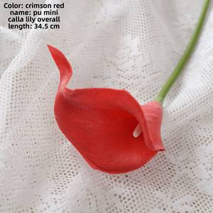 Mini Calla Artificielle Verte en Gros pour Décoration Extérieure de Mariage Style INS Peinte à l'Effet Naturel pour l'Export - Product Image 6