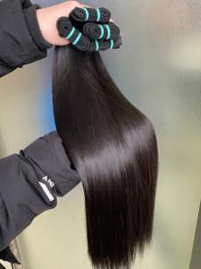 双拉伸头发延伸束，超级双拉伸直发，印度未加工双拉伸生柬埔寨头发 - Product Image 2