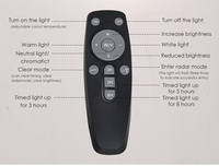 Applique murale LED rechargeable moderne, fonctionnant sur batterie, avec télécommande et commande tactile, corps en ABS, pour usage domestique et professionnel, application intérieure