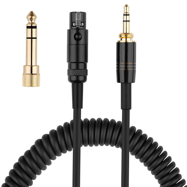 1.5m Lock 3.5mm Stereo Plug to Mini Xlr Female Audio Cable with 6.35mm to 3.5mm Stereo Adapter for K240 K141 K271 K702 K712 181