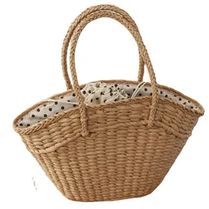 Тканая пляжная соломенная сумка на молнии для макияжа соломенная сумка rafia продуктовая соломенная сумка