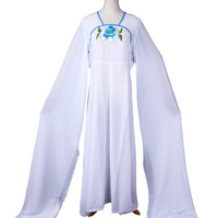Robe de danse à manches aquatiques pour opéra chinois, tenue de scène Hua Dan pour femme, en polyester et rayonne, blanche