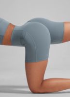 Shorts de cyclisme pour femmes taille haute 5 pouces avec poches latérales, shorts de sport pour femmes, ceinture personnalisée en forme de lettre, shorts de yoga pour femmes