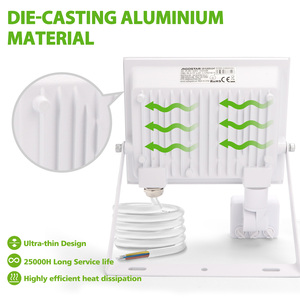 Aigostar 30W Super luminoso faro a LED IP65 impermeabile per illuminazione esterna PIR sensore di movimento naturale bianco 4000K AC fonte di alimentazione - Product Image 4