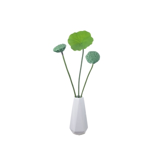 CL43004 Tallo de Capullo de Loto Artificial, Capullo de Semilla Falsa Realista, Capullo de Loto Verde Natural para Decoración Zen, Arreglos Florales Asiáticos - Product Image 1