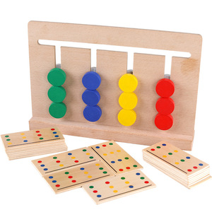 <span class=keywords><strong>Jeu</strong></span> de <span class=keywords><strong>logique</strong></span> de fruits à quatre couleurs / 0.3 Double face à double usage, en bois, Montessori, aides pédagogiques pour l'éveil, pour les enfants de 0 à 7 ans - Product Image 4