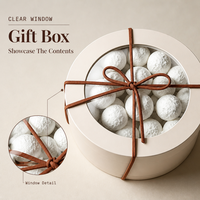 Boîte à biscuits personnalisée en forme de cylindre pour emballages cadeaux de chocolat avec fenêtre transparente en PVC
