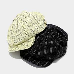 Nouvel Arrivage : Béret à Carreaux Style Mori pour Femme, Chapeau Octogonal Doux à 8 Panneaux, Casquette Gavroche pour Homme - Product Image 3