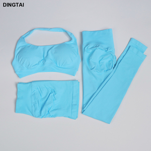 <span class=keywords><strong>Abbigliamento</strong></span> <span class=keywords><strong>Sportivo</strong></span> Donna, Completo Yoga Senza Cuciture, Reggiseno <span class=keywords><strong>Sportivo</strong></span>, Leggings a Vita Alta, Set 3 Pezzi per <span class=keywords><strong>Palestra</strong></span> e Corsa - Product Image 4