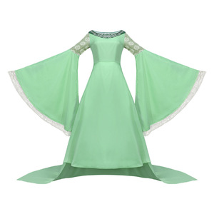 Costume de princesse elfe Arwen, robe verte claire avec traîne, pour femme adulte, Halloween, Le Seigneur des Anneaux, robe de cosplay - Product Image 1