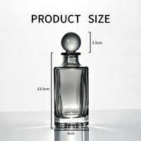 Flacon de parfum carré noir en verre 250 ml, contenant d'huile d'aromathérapie avec couvercle en verre en forme de boule