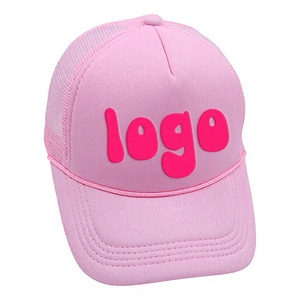 Gorra Trucker Personalizada de 5 Paneles, Gorra de Espuma con Panel de Malla, Logotipo Bordado, Frente Rosa, Unisex, 100% Poliéster, para Todas las Estaciones - Product Image 3