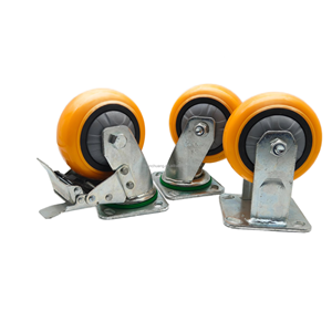 Hochwertige 3 4 5-Zoll-Handkartenrollen Mittelgroße Lenk rolle mit massivem <span class=keywords><strong>PU</strong></span>-Kunststoff rad Nylon und TPR-Material rollen - Product Image 1