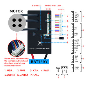 Controlador de Velocidad <span class=keywords><strong>Flipsky</strong></span> <span class=keywords><strong>75100</strong></span> 120A con PCB de Aluminio Basado en VESC para Patineta Eléctrica / Scooter / Bicicleta Eléctrica - Product Image 6